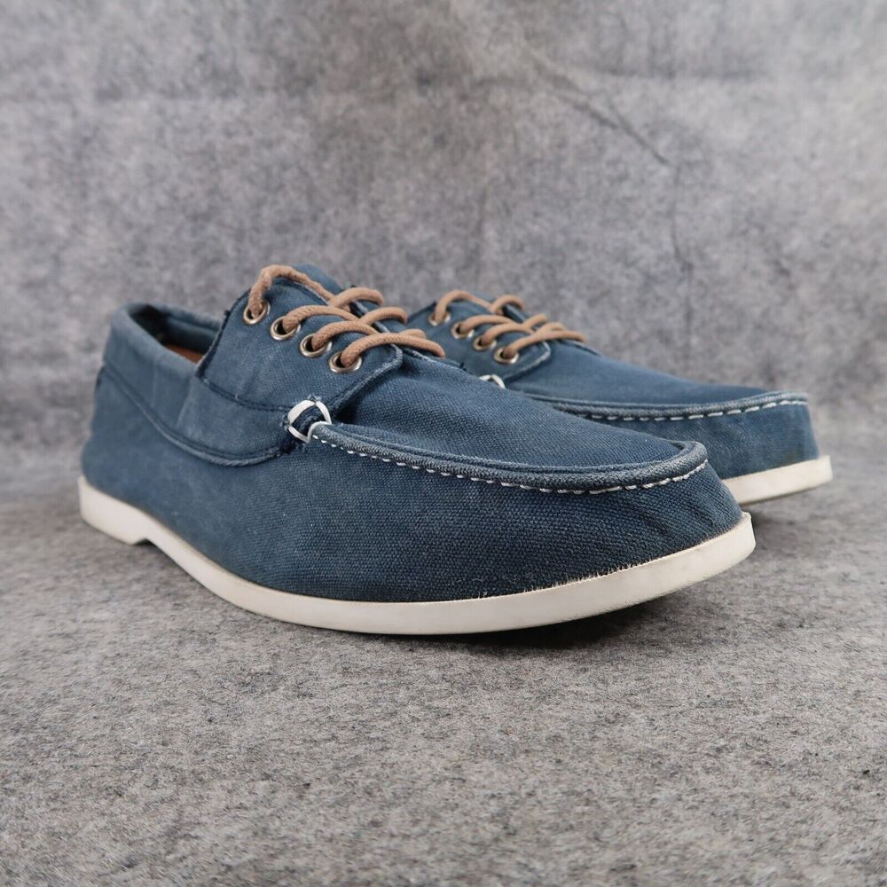 Old Navy Shoes Mens 10 Casual Boat Canvas Lace Up Moc Toe Blue Classic Peppy Low